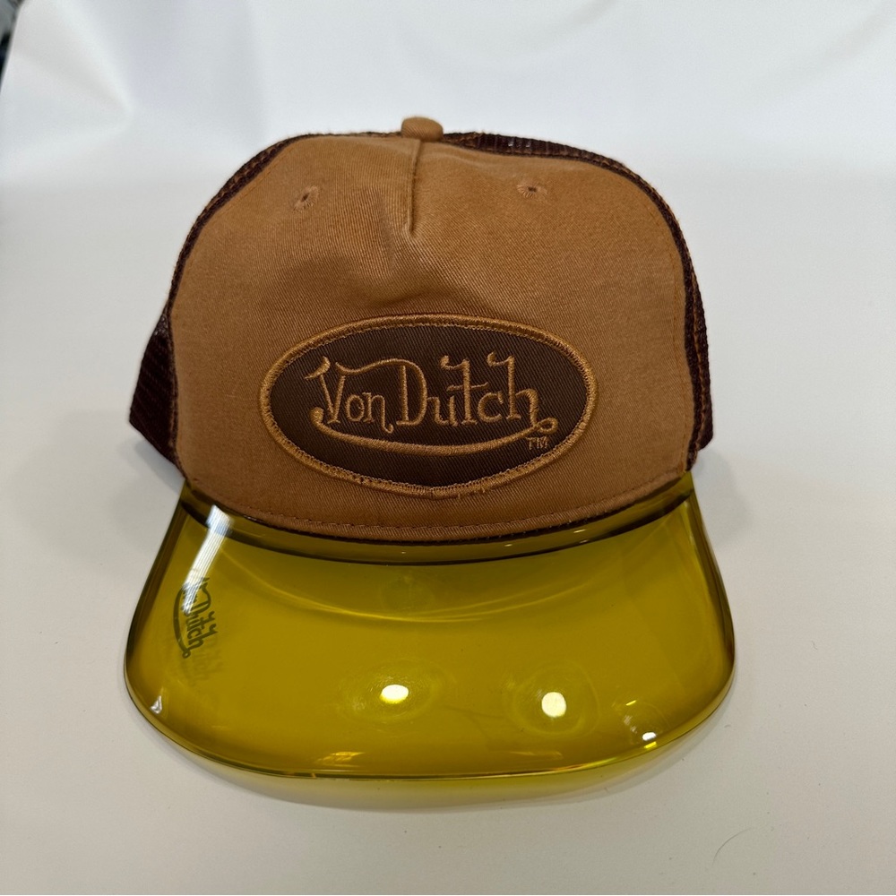 Vintage Von Dutch 400UV Magic Visor Brown Tan Canvas Hat